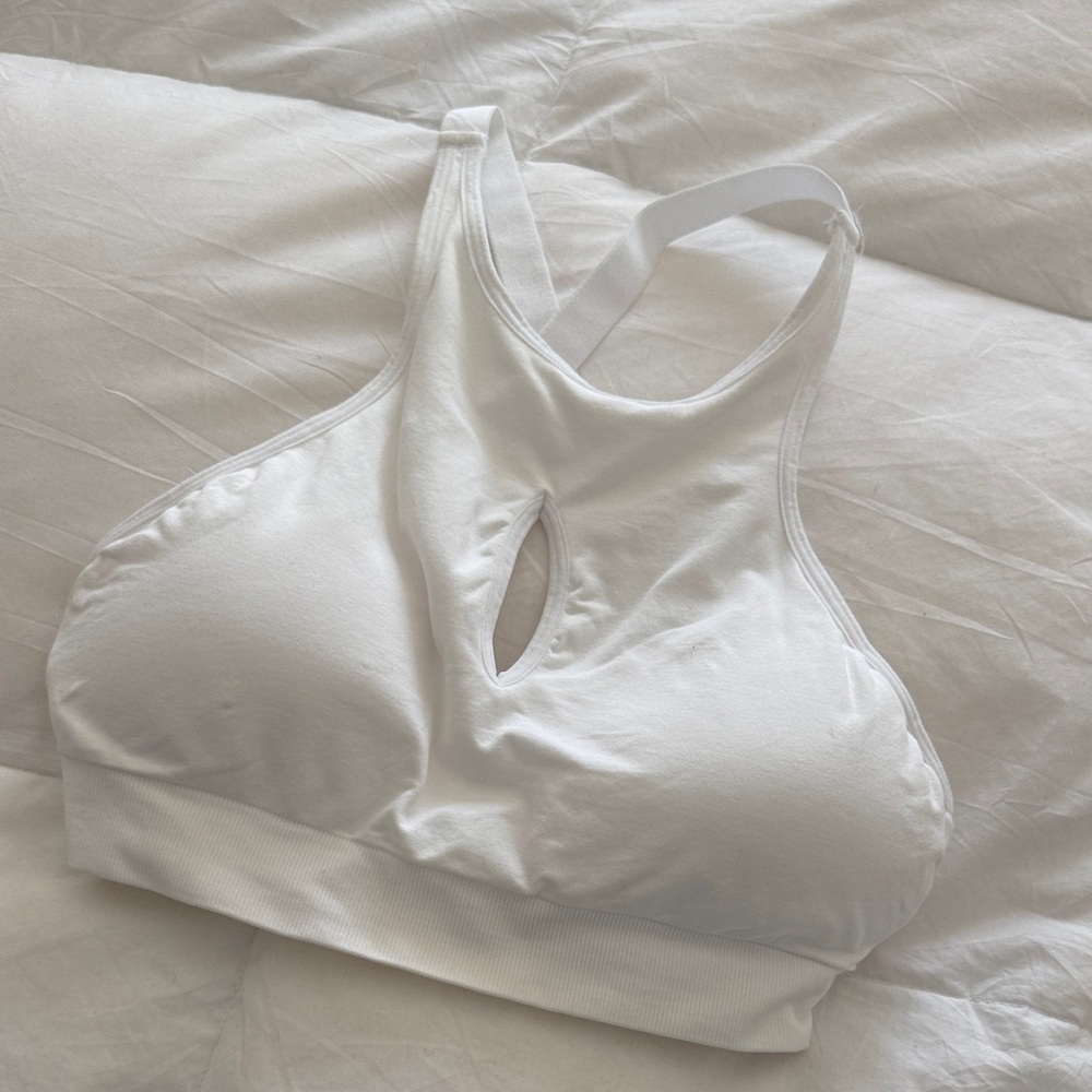 NVGTN White Keyhole Sports Bra